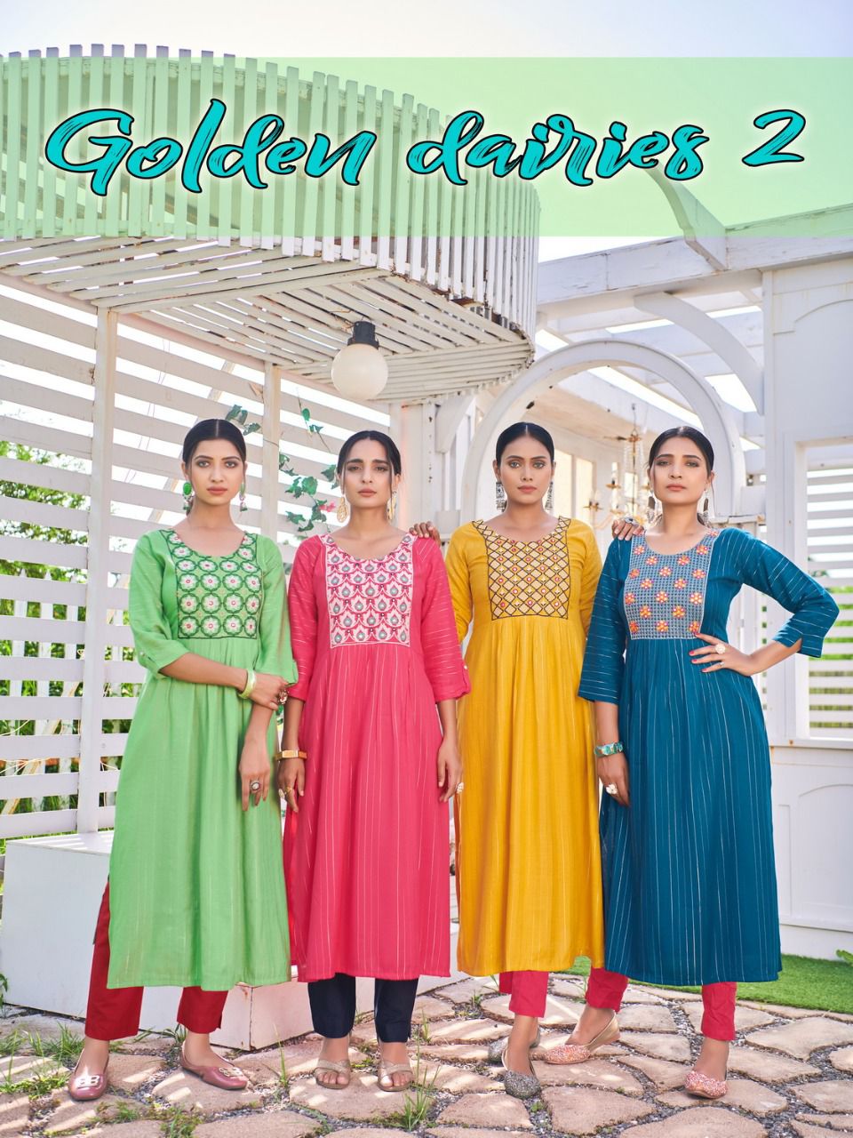 Golden Dairies 2 Festive Wear Embroidery Latest Designer Kurti Collection